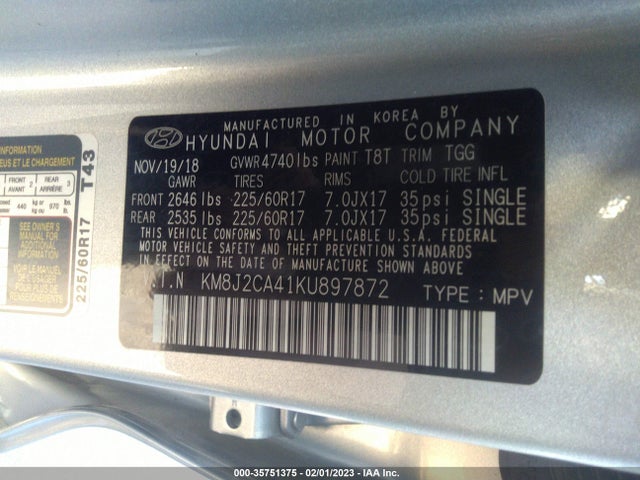 Hyundai TUCSON SE 2019 KM8J2CA41KU897872 Image 9
