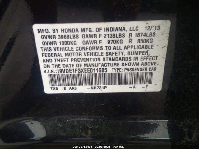 Acura ILX 2014 19VDE1F3XEE011685 Image 9