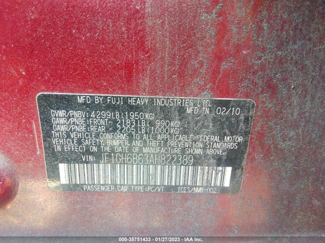 JF1GH6B63AH822389 Subaru Impreza Wagon I Premium Special Edition