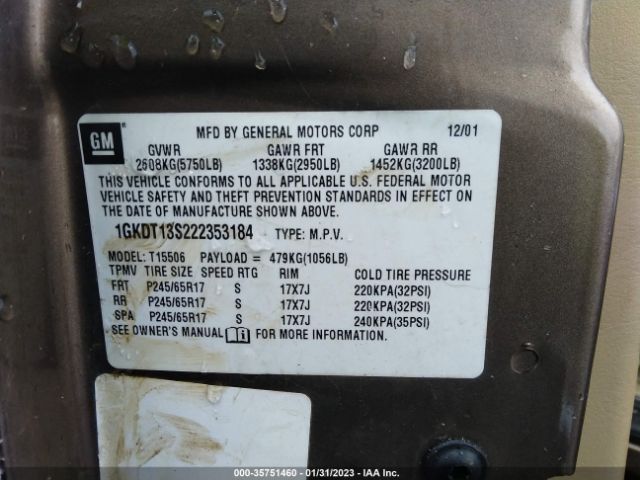 1GKDT13S222353184 GMC Envoy