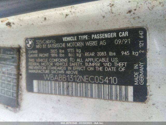 WBABB1312NEC05410 BMW 325 Ic