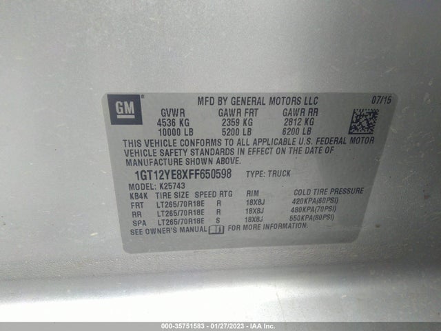 GMC Sierra 2500hd Sle 2015 1GT12YE8XFF650598 Image 11