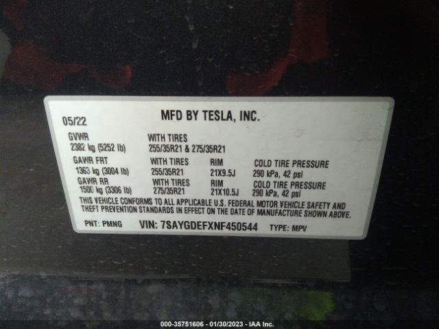 2022 TESLA MODEL Y 7SAYGDEFXNF450544 Photo 8