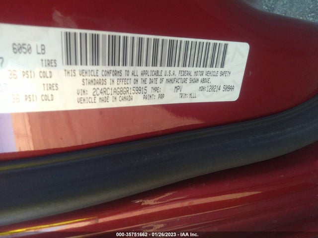 2016 Chrysler Town & Country, VIN: 2C4RC1AG8GR159915