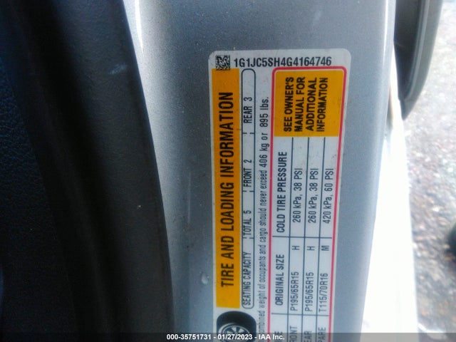 Chevrolet SONIC LT 2016 1G1JC5SH4G4164746 Image 10