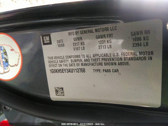 1G6KH5EY3AU112768 Cadillac Dts W/1sd