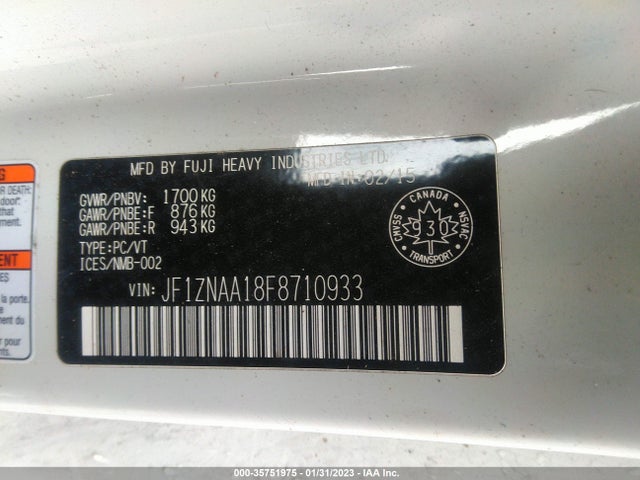 2015 Scion FR-S, VIN: JF1ZNAA18F8710933