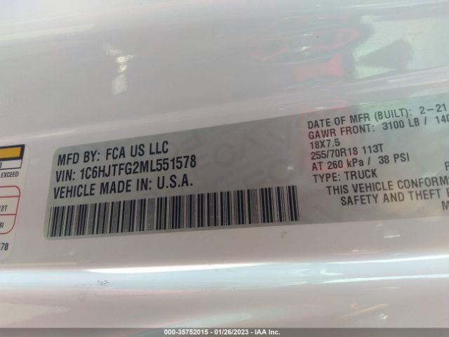 1C6HJTFG2ML551578 Jeep Gladiator Overland