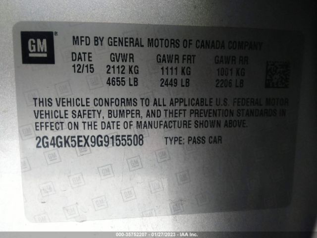2G4GK5EX9G9155508 Buick Regal