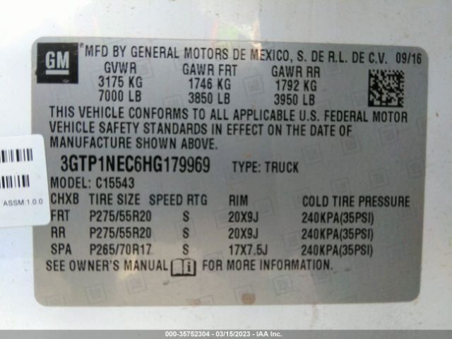 3GTP1NEC6HG179969 GMC Sierra 1500 Slt