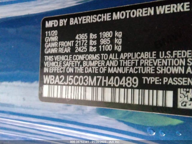 2021 BMW 2 Series, VIN: WBA2J5C03M7H40489