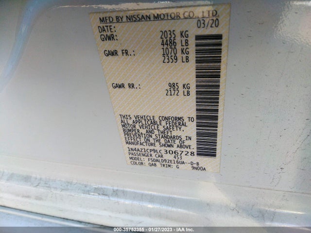 2020 Nissan Leaf, VIN: 1N4AZ1CP9LC306728