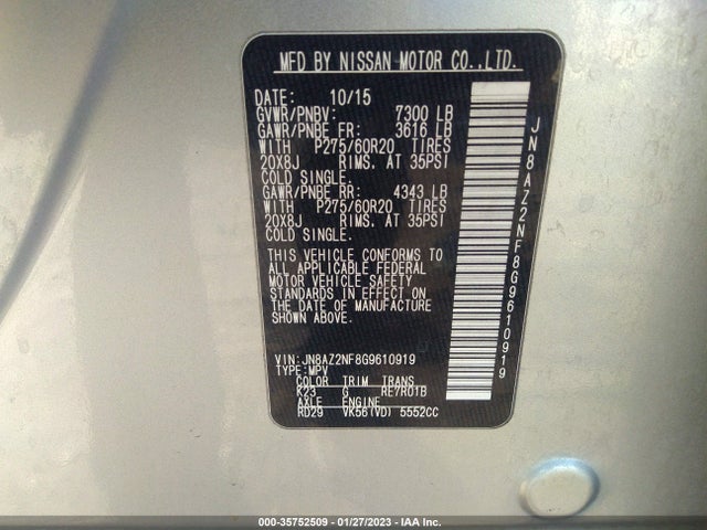 JN8AZ2NF8G9610919 Infiniti QX80