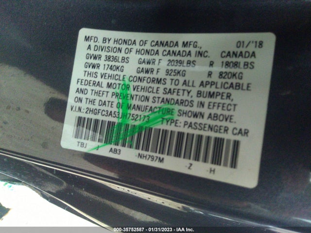 Honda CIVIC SI COUPE 2018 2HGFC3A53JH752173 Image 11