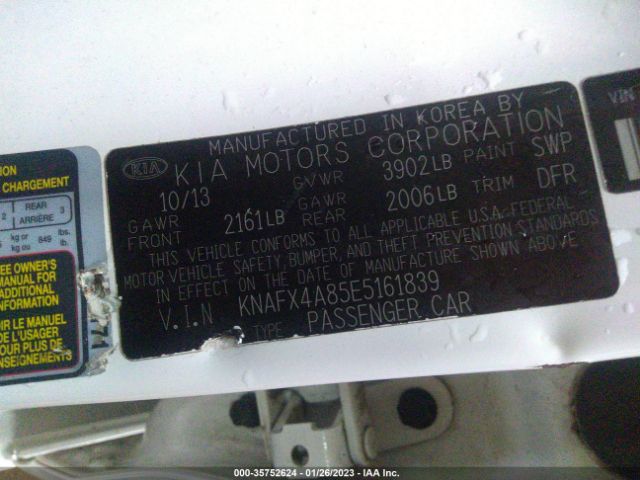 KNAFX4A85E5161839 KIA FORTE EX