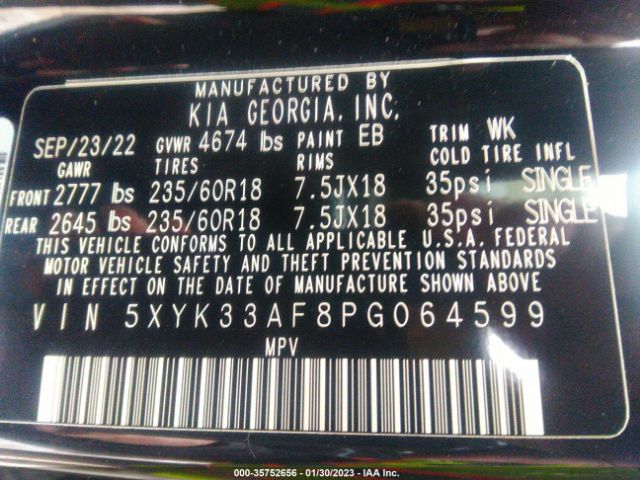 5XYK33AF8PG064599 KIA Sportage Ex