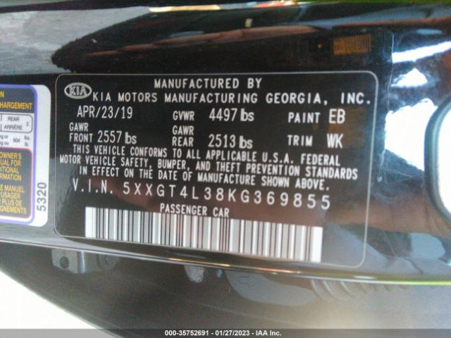 5XXGT4L38KG369855 KIA Optima S