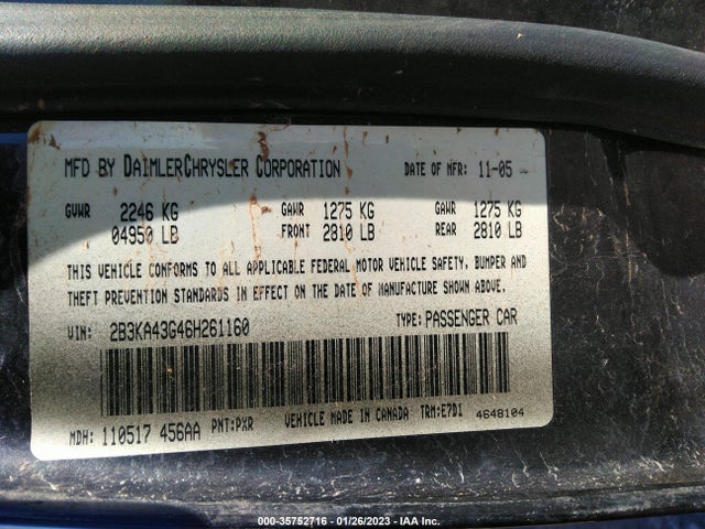 Dodge CHARGER 2006 2B3KA43G46H261160 Image 10
