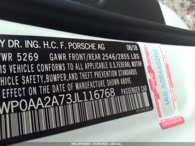 WP0AA2A73JL116768 Porsche Panamera