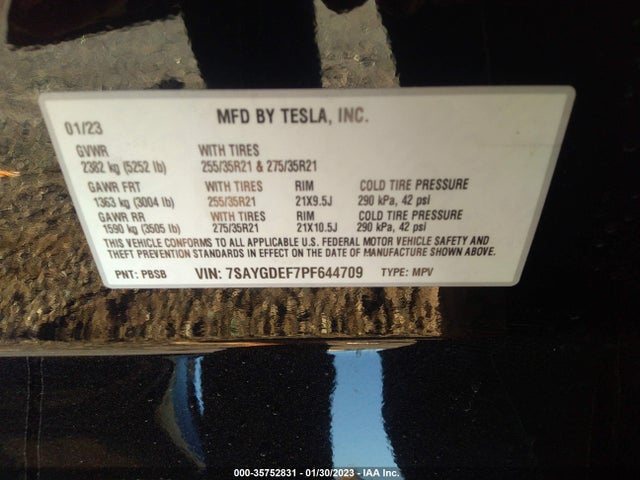 Tesla Model Y Performance 2023 7SAYGDEF7PF644709 Image 10
