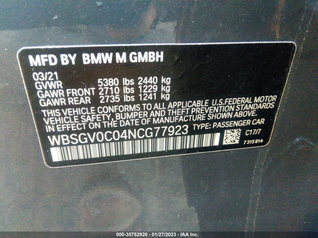 BMW M8 Competition 2022 WBSGV0C04NCG77923 Image 9