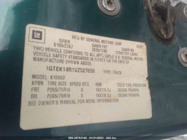 1GTEK14R1VZ527658 GMC SIERRA 1500