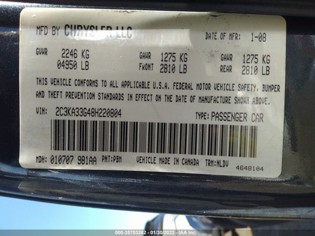 Chrysler 300 Limited 2008 2C3KA33G48H220804 Image 11