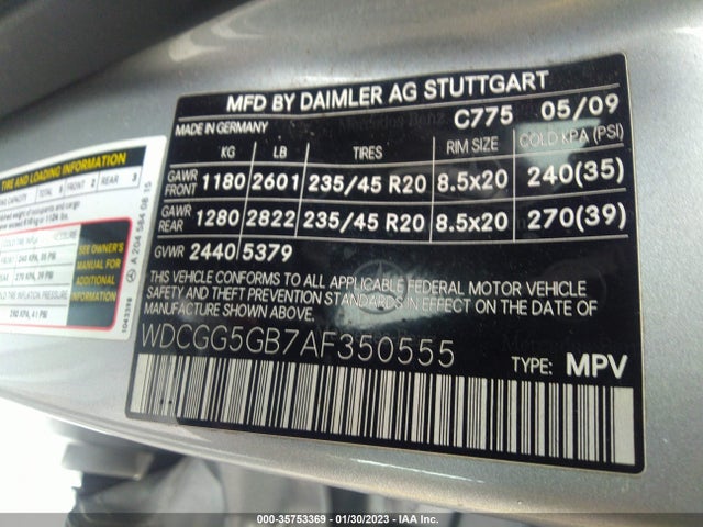 Продажа на аукционе авто 2010 Mercedes-benz Glk-class Glk 350, vin: WDCGG5GB7AF350555, номер лота: 35753369