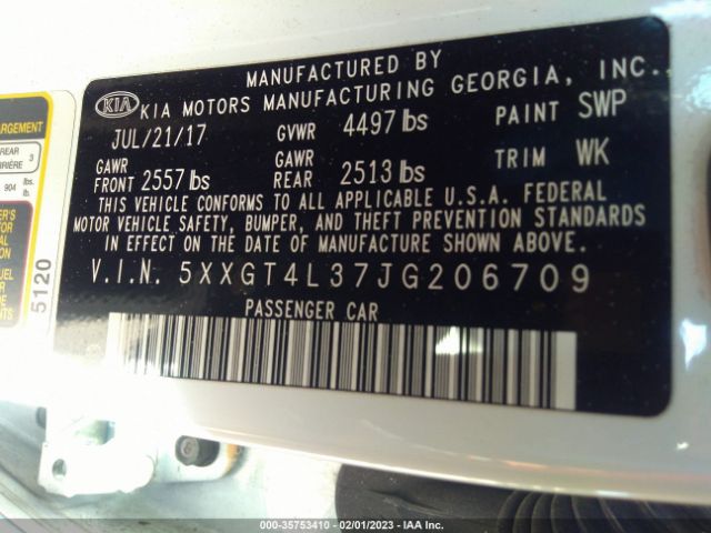 5XXGT4L37JG206709 KIA Optima Lx