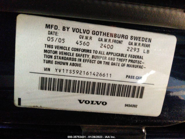 YV1TS592161426611 Volvo S80