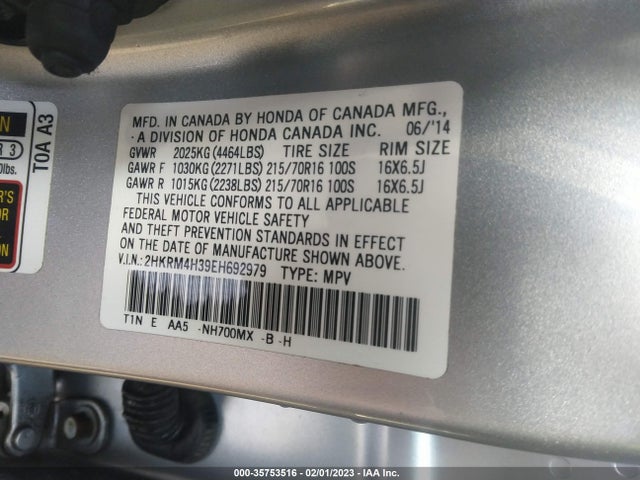 Honda CR-V LX 2014 2HKRM4H39EH692979 Image 9