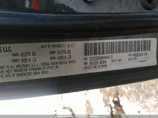 Dodge Challenger Sxt 2017 2C3CDZAG9HH640172 Image 10