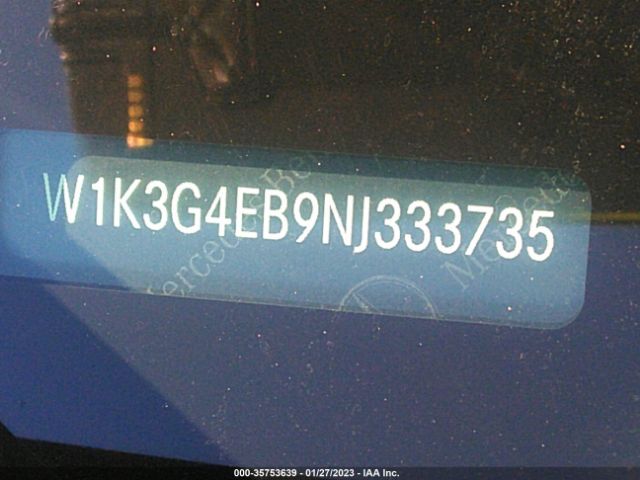 W1K3G4EB9NJ333735 Mercedes-Benz A-class A 220