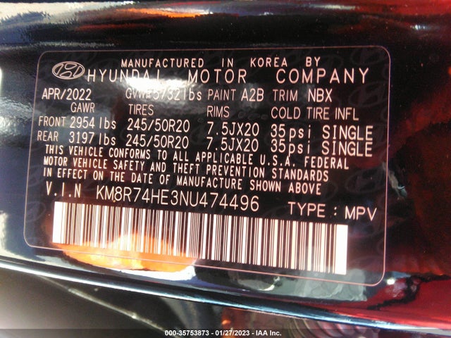 Hyundai gdi lambda ii 2022 KM8R74HE3NU474496 Image 27