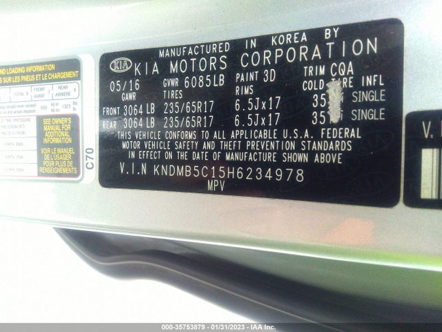 2017 Kia Sedona, VIN: KNDMB5C15H6234978