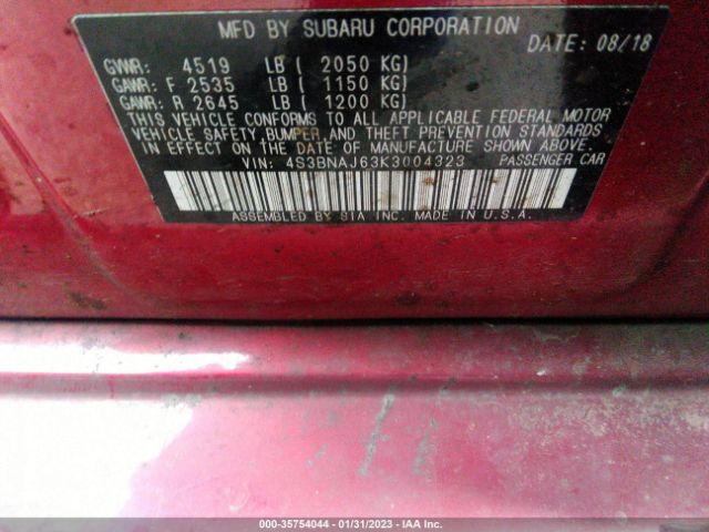 4S3BNAJ63K3004323 Subaru Legacy Limited