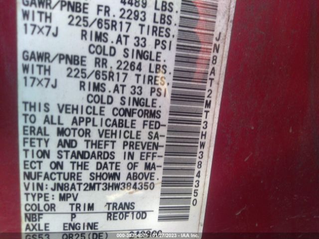 JN8AT2MT3HW384350 Nissan ROGUE SV