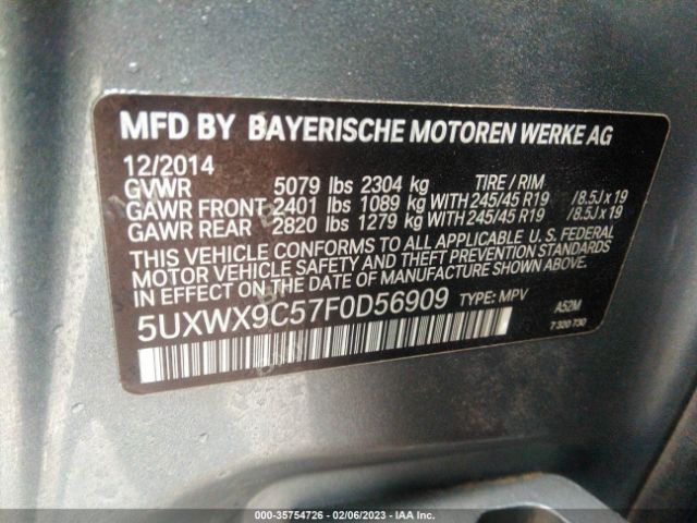 5UXWX9C57F0D56909 BMW X3 Xdrive28i