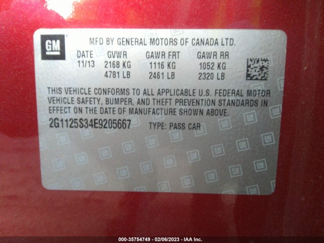 Chevrolet IMPALA LT 2014 2G1125S34E9205667 Image 10