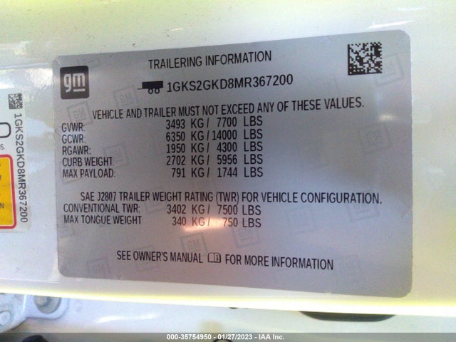 2021 GMC Yukon XL, VIN: 1GKS2GKD8MR367200