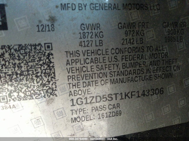 Chevrolet MALIBU LT 2019 1G1ZD5ST1KF143306 Image 9