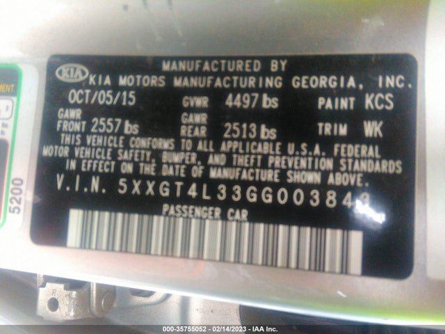 KIA Optima Lx 2016 5XXGT4L33GG003843 Image 11