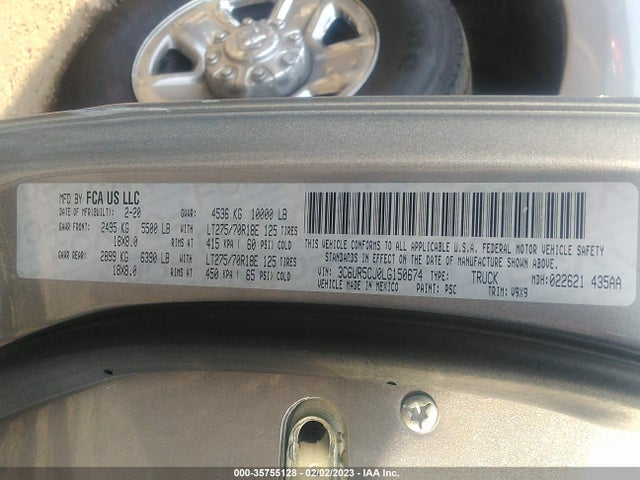 RAM 2500 Tradesman 2020 3C6UR5CJ0LG150674 Image 10