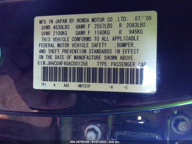 Acura TSX 2010 JH4CU4F40AC001358 Image 10