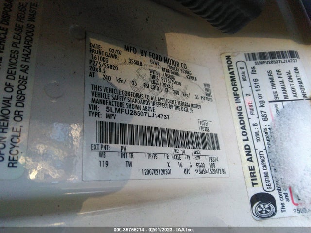 Lincoln Navigator 2007 5LMFU28507LJ14737 Image 10