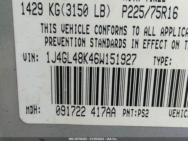 1J4GL48K46W151927 Jeep Liberty Sport