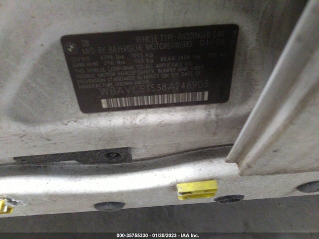 BMW 3 Series 328i 2008 WBAVC53538A246903 Image 9