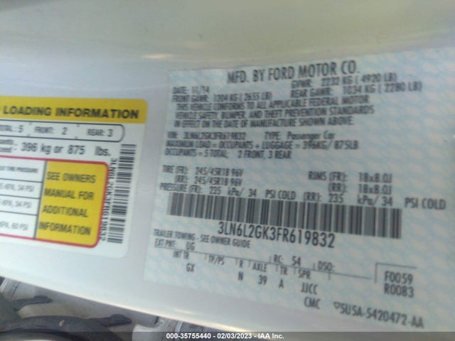 Lincoln MKZ 2015 3LN6L2GK3FR619832 Image 10