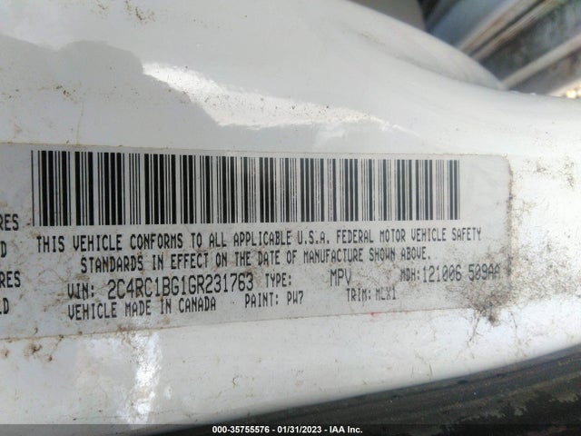 2C4RC1BG1GR231763 Chrysler Town & Country Touring