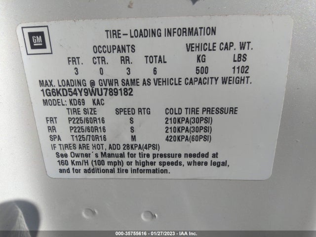 Cadillac Deville 1998 1G6KD54Y9WU789182 Image 10